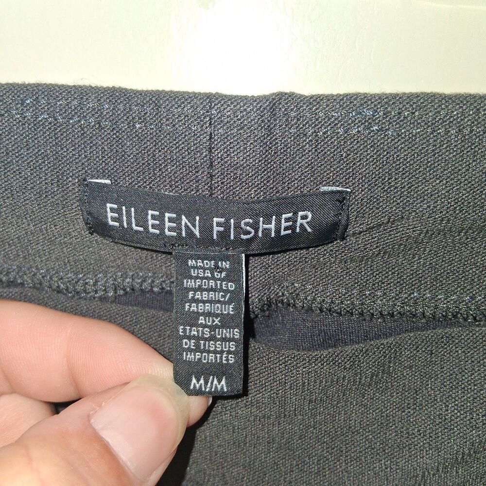 Eileen Fisher Stretch Crepe Pull On Pants Charcoal Gray/Grey M Minimalist Office - Picture 10 of 11